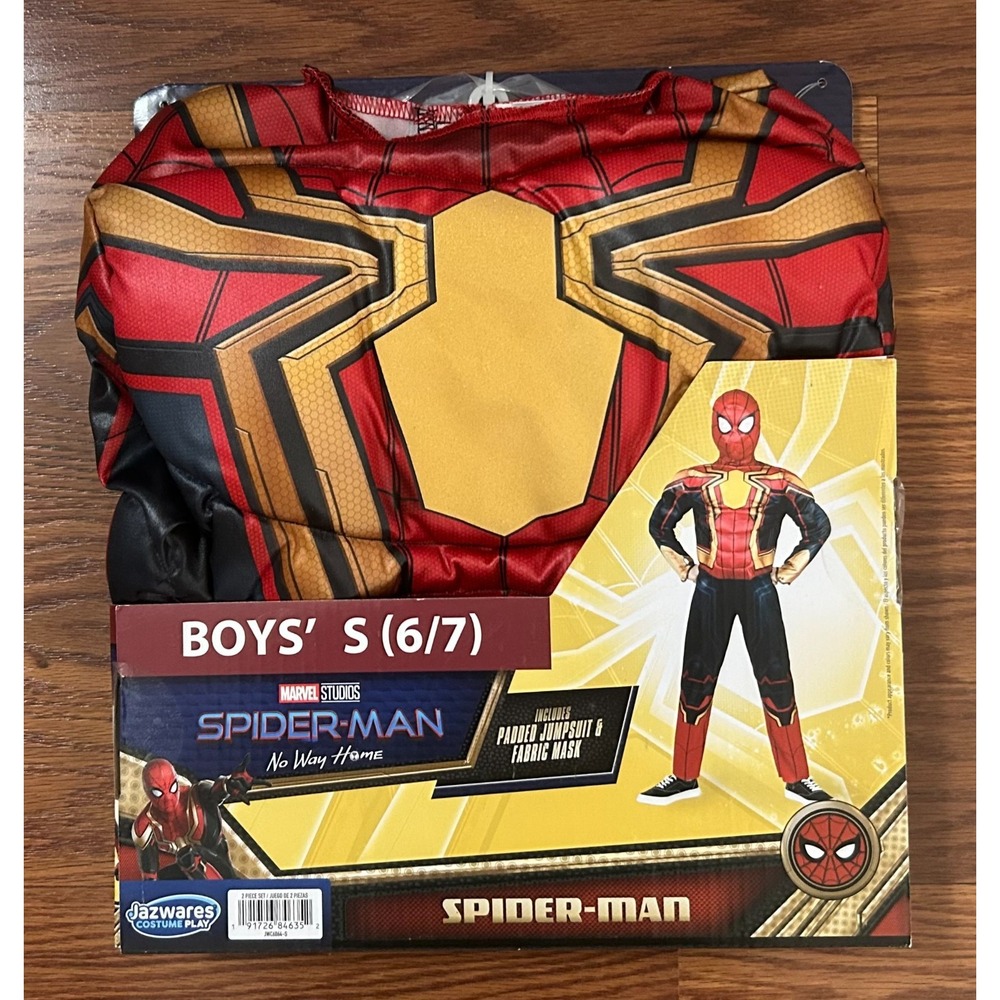 Marvel SPIDER-MAN Integrated No Way Home Halloween Costume Child Boys S(6/7) NIP